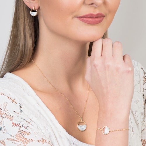 Kolczyki koła SAVICKI: srebrne pozłacane, howlity